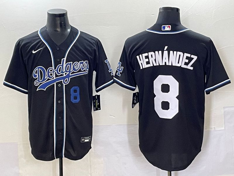 Men 2025 Los Angeles Dodgers #8 Hernandez Black Three generations Fashion Nike MLB Jersey style 7044->los angeles dodgers->MLB Jersey